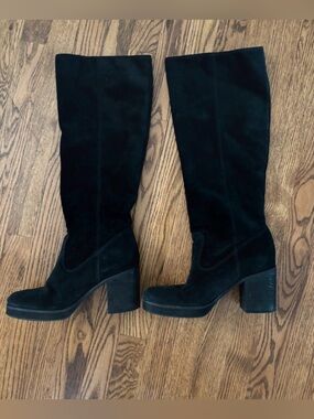 Zodiac Padma knee-high boots in black suede leather 9.5 US